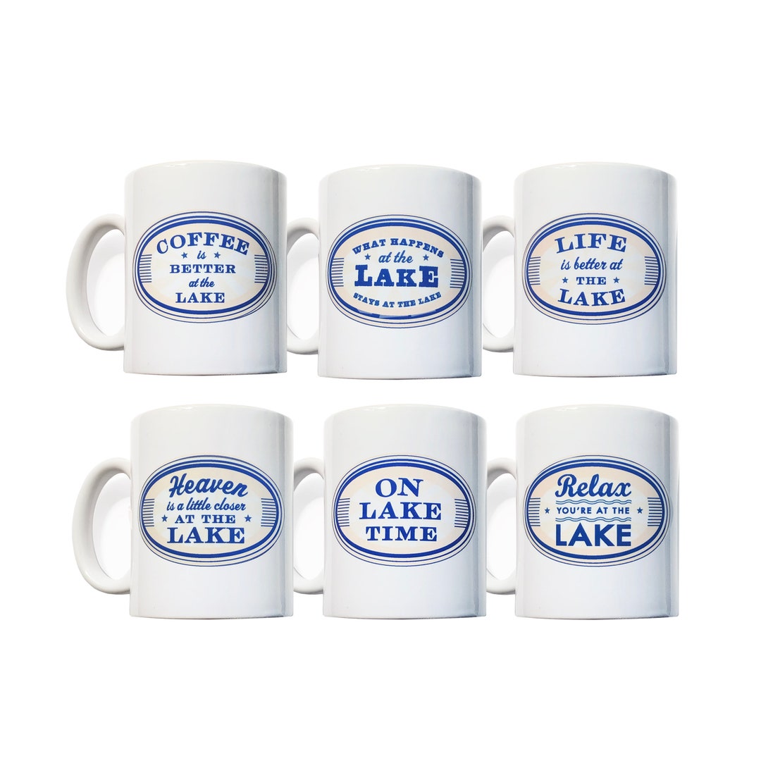 Cool Set of 6 Lake Mugs Lake Set c Etsy