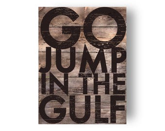 Rustic Cedar Plank Gulf Sign: Beach House Wall Decor