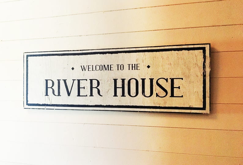 Rustic River sign to the River House 9 x 29 river Etsy