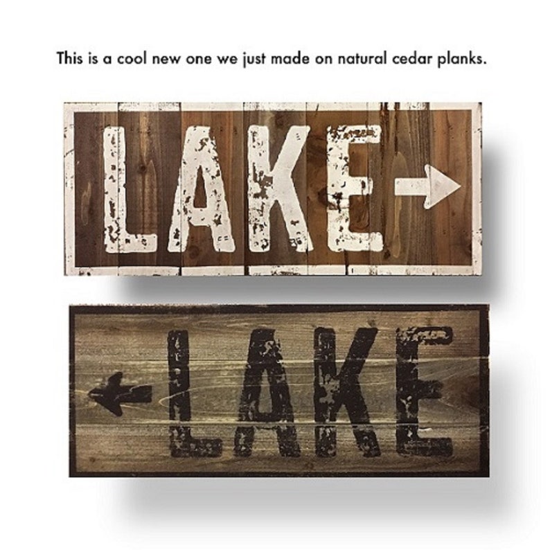 On Lake Time Rustic Wooden Sign 16.5 x 19 Lake house decor Lake wooden sign Lake sign Lake house sign On lake time decor Lake decor image 7