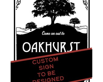 Custom- Welcome to Historic Oakhurst A beautiful Place to Live Est 1910 by request 14 x 17  Atlanta neighborhood, Rustic wall decor,