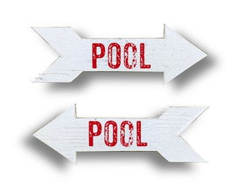 Wooden Rustic Arrow to the Pool, Pool Arrow, Rustic Pool Sign