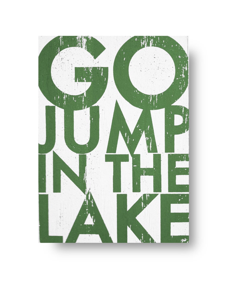 Go Jump in the Lake sign, Multiple Sizes Large Bold Rustic Lake Sign, Rustic Lake Decor image 2