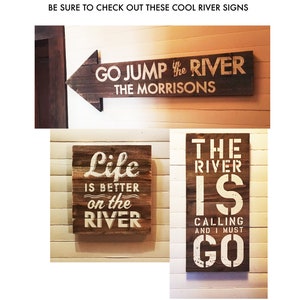 Go Jump in the River Sign on Cedar Planks, Multiple Sizes River House Decor, Rustic River House, River Wall Decor image 7