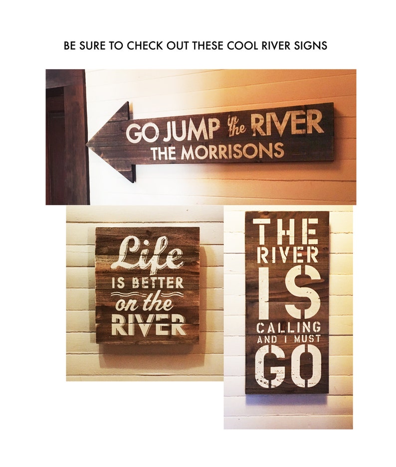 Go Jump in the River Sign on Cedar Planks, Multiple Sizes River House Decor, Rustic River House, River Wall Decor image 7