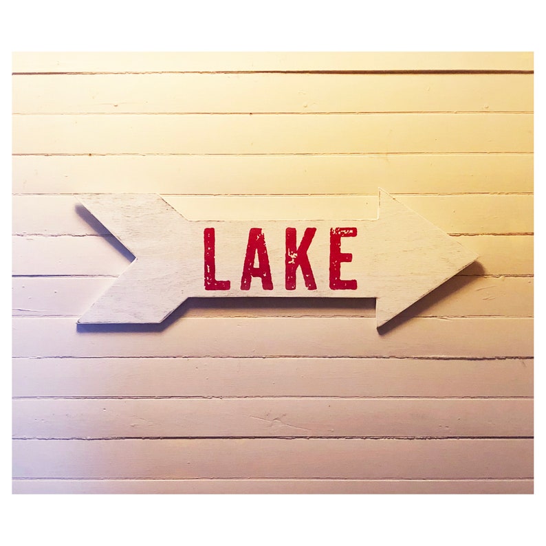 Wooden Rustic Lake Arrow Multiple Sizes Available Arrow to the Lake, Rustic Lake Decor image 3