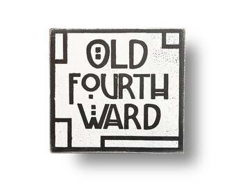 Old Fourth Ward Art Nouveau  7 x 7 Wooden Sign