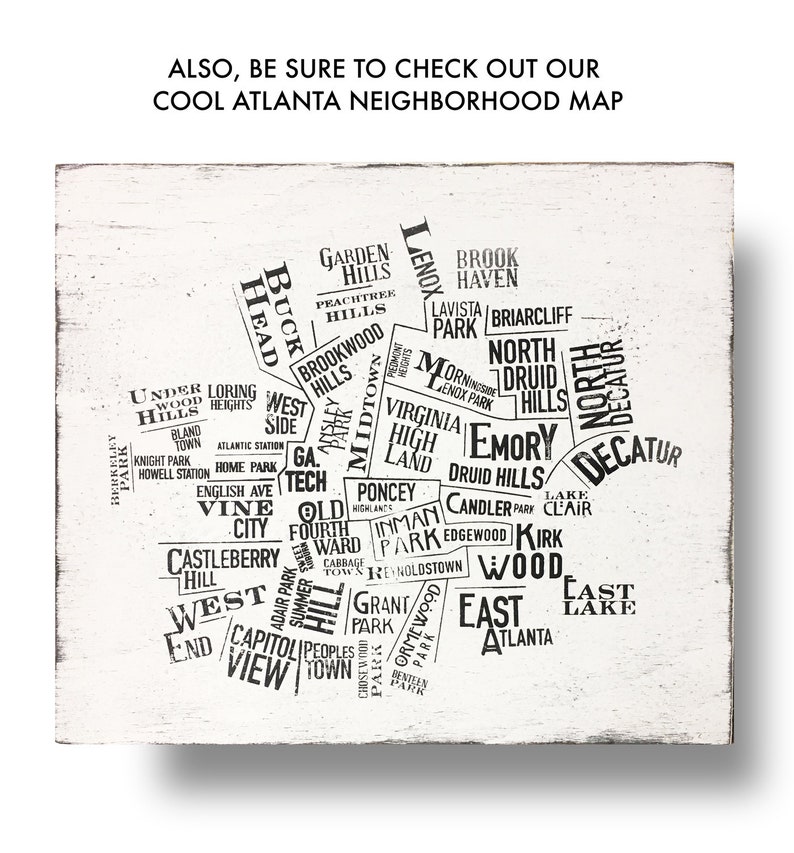 Rustic Wooden Neighborhood Sign Cabbagetown 6 X 23 Rustic Etsy