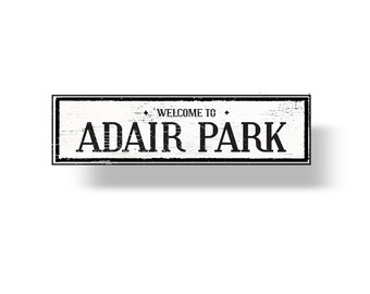 Adair Park Rustic Wood Sign: Atlanta Neighborhood Decor (3.5 x 15)