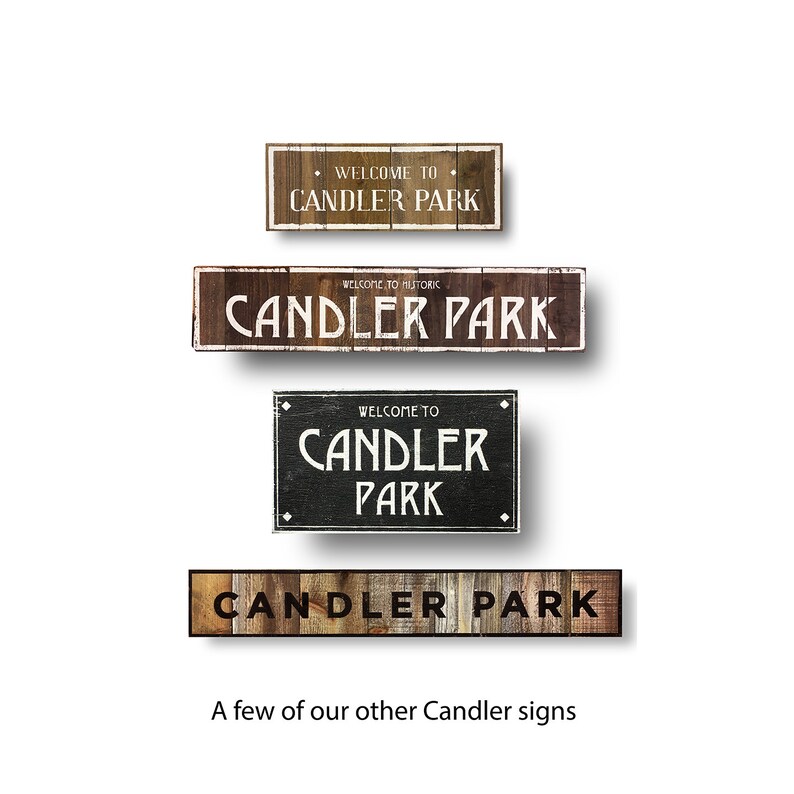 Rustic Wooden Neighborhood Sign to Candler Park 6 X 17 Etsy