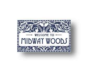 Small Midway Woods Atlanta Wooden Sign: Vintage Home Decor (7 x 9)