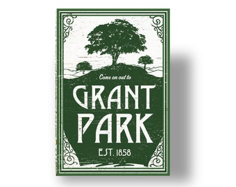 Come up to Grant Park sign, Atlanta Neighborhood 8 x 13