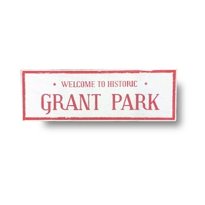 Grant Park Atlanta neighborhood Rustic Sign 5 x 16