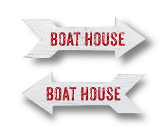 Wooden Rustic Arrow to the Boat House