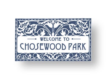 Chosewood park atlanta Art Deco Style, Handmade Wood Decor (7x13)