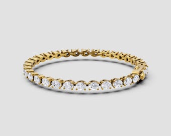 14K Oval Prong Set Lab Diamond Tennis Bracelet | 5ct Total | E-F Color VS1-2 | Yellow, White, Rose Gold | Fuego Jewels