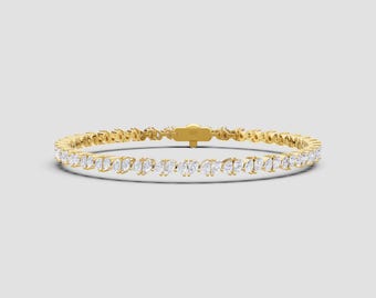 14K Alternating Pear Lab Diamond Bracelet | 9.5ct Total | E-F Color VS1-2 Clarity | Yellow, White, Rose Gold Options | Fuego Jewels