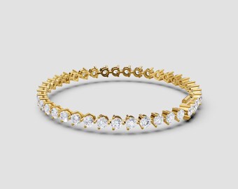 14K Martini Set Round Lab Diamond Bracelet | 4.5ct Total | E-F Color VS1-2 Clarity | Yellow, White, Rose Gold Options | Fuego Jewels