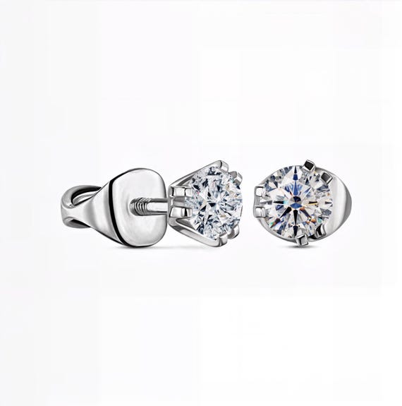 ラボグロウンダイヤモンド　スタットピアス ラボグロウンダイヤモンドスタッドイヤリング：14K/18Kゴールド、DEF