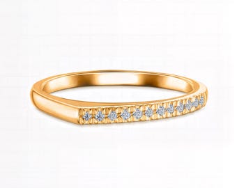 Chevron Lab-Grown Diamond Band Ring | F-G Color / VS1–2 Clarity | 925 Silver, Gold, Platinum | Fuego Jewels