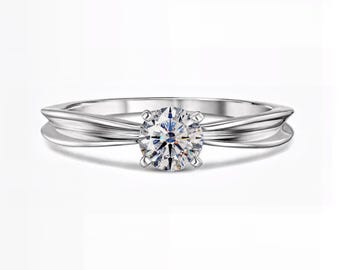 1 Ct Round Cut IGI Certified Lab-Grown Diamond Solitaire Ring | E–F Color / VS1–2 Clarity | Silver, 10K 14K 18K Gold, Platinum| Fuego Jewels
