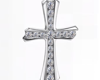 Faith Pendant Lab Diamond – E-F Color / VS1-2 Clarity | Modern Religious Jewelry in Gold, Silver, or Platinum | Fuego Jewels