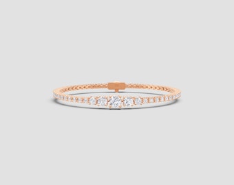 18K Graduating Round Lab Diamond Tennis Bracelet | 8ct Total | Yellow, White, Rose Gold Options | Fuego Jewels