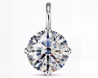 Brilliant Round Diamond Pendant – 01.50ct Lab-Grown | E-F Color / VS1-2 Clarity | Solitaire Drop in Gold, Silver, Platinum | Fuego Jewels