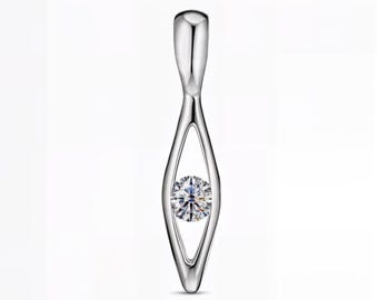 Floating Round Lab Diamond Pendant – E-F Color / VS1-2 Clarity | Modern Minimalist in Gold, Silver, or Platinum | Fuego Jewels