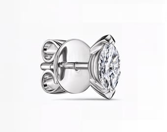 Nature-Inspired Marquise Lab-Grown Diamond Stud Earrings | 1.00–4.00 Ct | E–F VS1–2 | 10K 14K 18K Gold | Screw Back | Fuego Jewels
