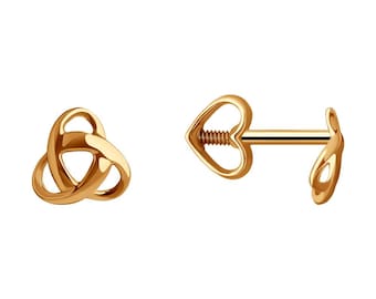 Minimalist Celtic Knot Stud Earrings | Dainty Gold Knot Earrings for Women | Tiny Everyday Studs | Modern Gift for Her | Fuego Jewels