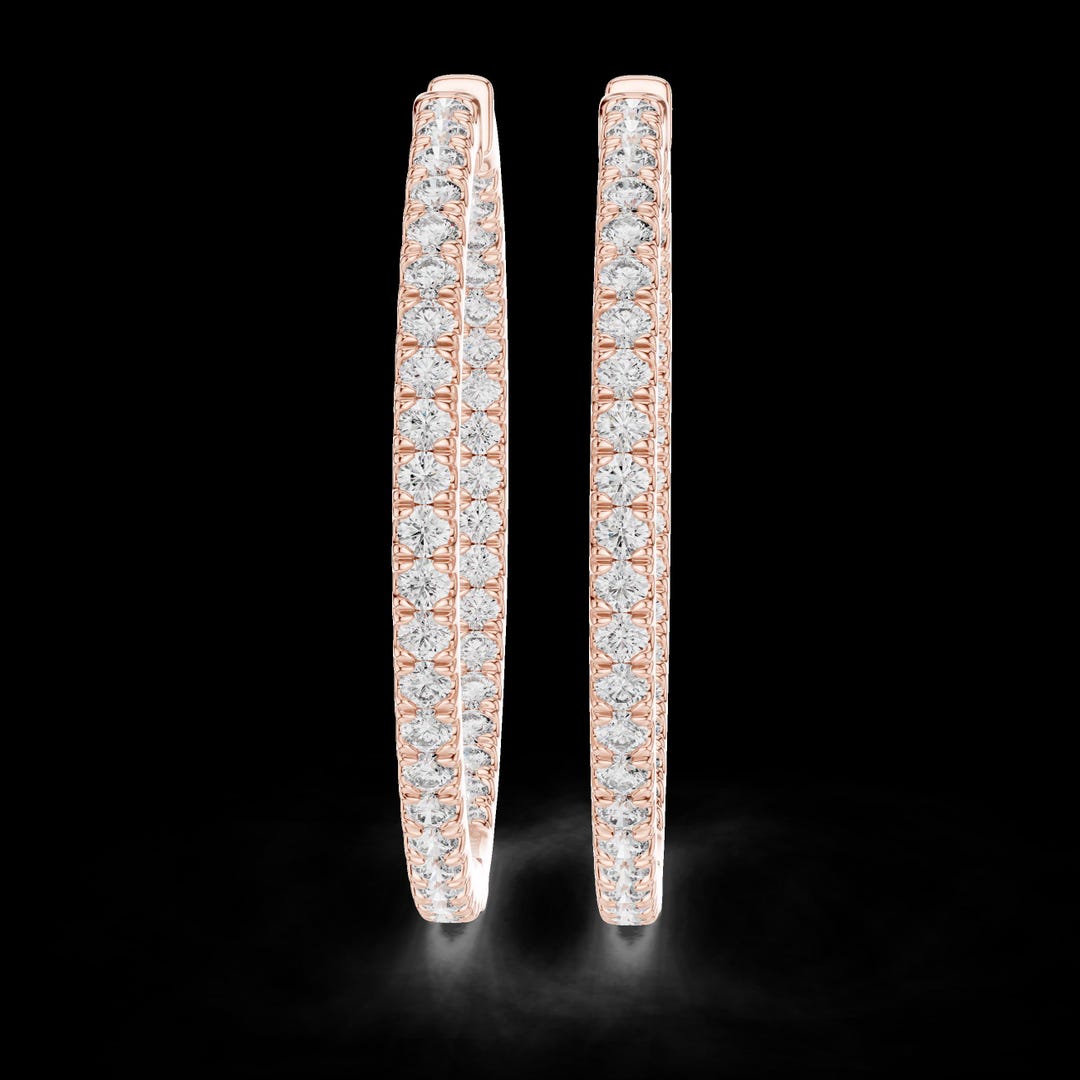 Lab Diamond Hoop Earrings: DEF VVS, Sterling Silver, Gold or Platinum ...