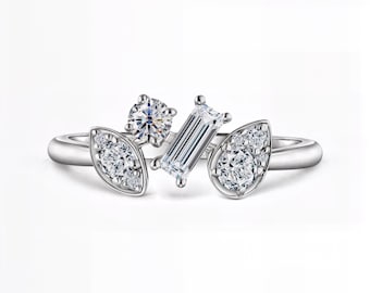 Baguette, Round, Marquise & Pear Lab-Grown Diamond Ring | IGI Baguette | D–E Color VVS1–2 | Silver, Gold, Platinum | Fuego Jewels