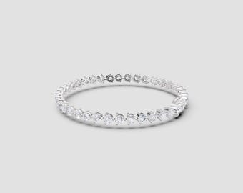 18K White Gold Moissanite Tennis Bracelet – Custom Fit | DEF Color VVS1 Clarity | Luxury Gift Jewelry | Fuego Jewels