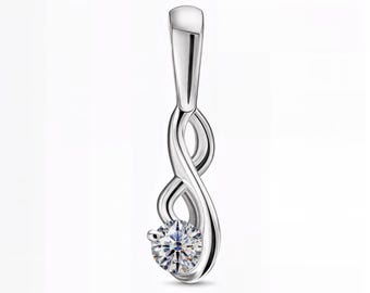 Infinity Curve Diamond Pendant – Lab-Grown E-F Color / VS1-2 Clarity | Flowing Loop Design in Gold, Silver, or Platinum | Fuego Jewels