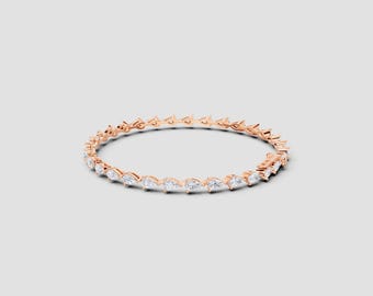 18K East West Pear Lab Diamond Bracelet | 6.5ct Total | E-F Color VS1-2 Clarity | Yellow, White, Rose Gold Options | Fuego Jewels