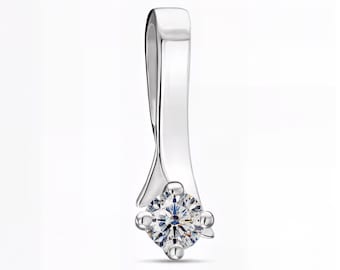 Minimalist Drop Pendant Lab Diamond – E-F Color / VS1-2 Clarity | Sculpted Modern Charm in Gold, Silver, or Platinum | Fuego Jewels