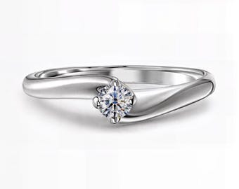 Round Cut Tension-Set Lab-Grown Diamond Ring | D–E Color / VVS1–2 Clarity | Silver, Gold, Platinum | Fuego Jewels