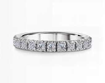 Eternity Diamond Band Ring | Classic Stackable Style | E-F Color / VS1–2 Clarity | Silver, Gold & Platinum | Fuego Jewels