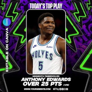 Editable Sports Betting Template | Photoshop Template NBA, NCAA, WNBA Basketball, Nfl