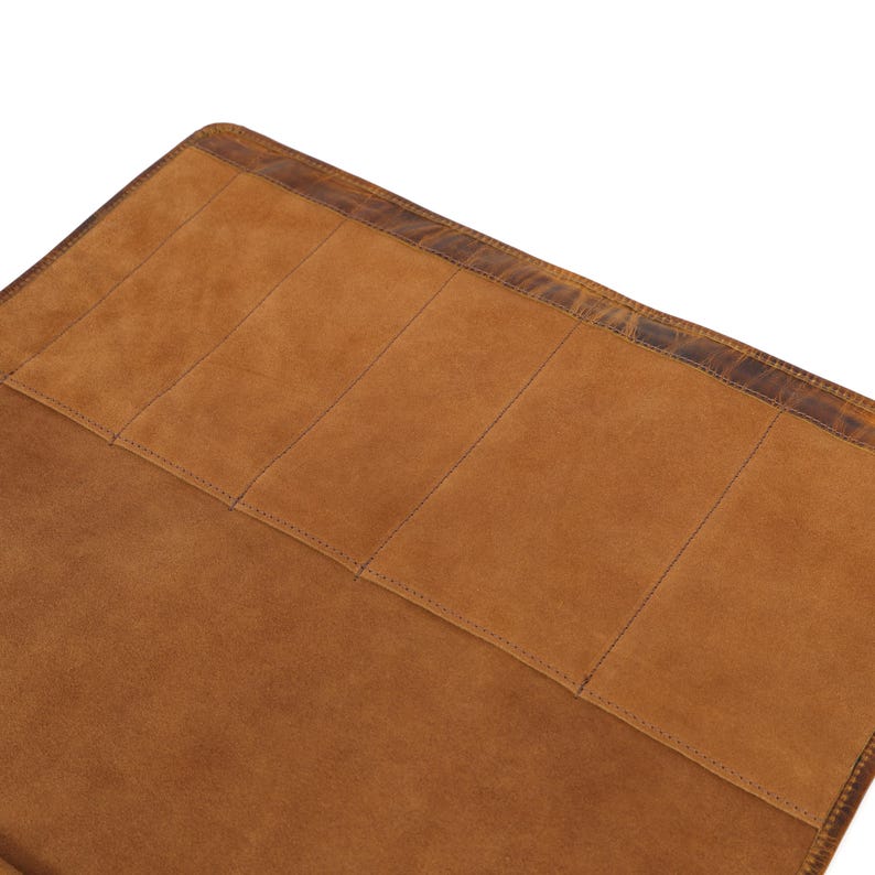 Personalized Leather Knife Roll: Chef Knife Travel & Storage Bag image 13