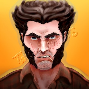 Comic wolverine portrait art print