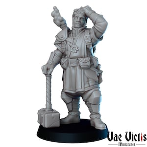 Inventor Cleric, Vae Victis, 28mm & 32mm Scale TTRPG Miniatures