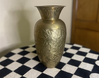 Tall Brass Floral Vase