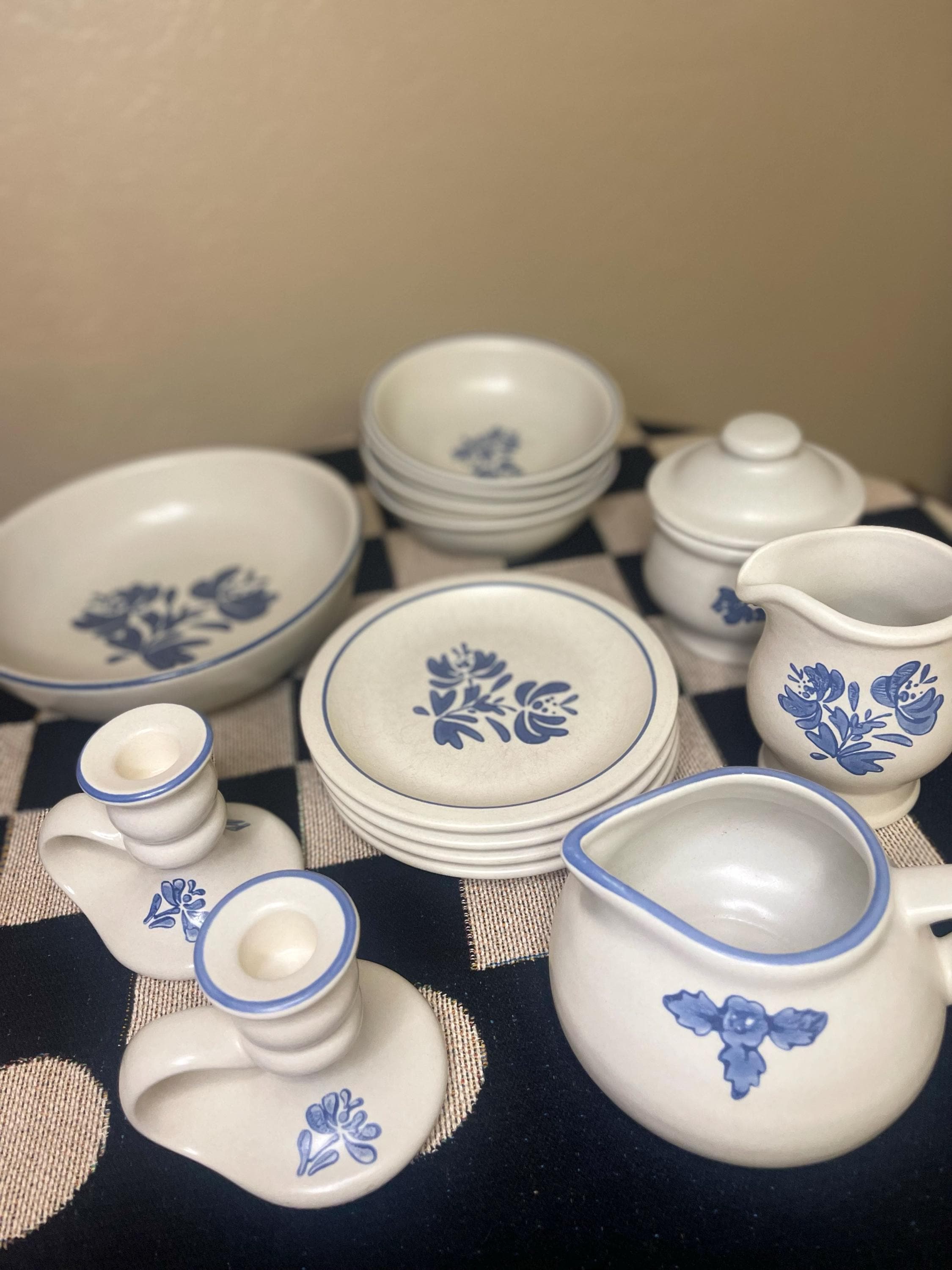 Vintage Pfaltzgraff Yorktowne Blue and White Ceramic Kitchen Fourteen