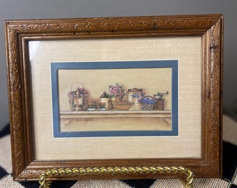 Par de cuadros con escenas de casas de campo.