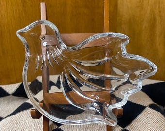 Glass Bird Trinket Dish