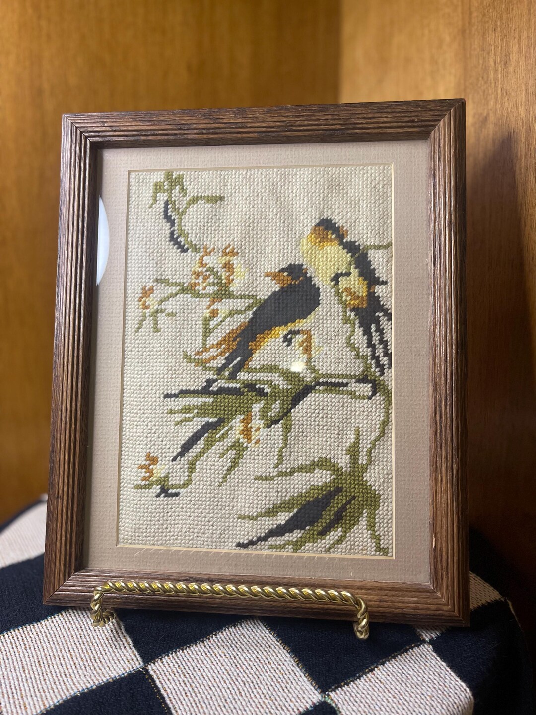 額入り鳥のブチラスタイルクロスステッチ - Etsy 日本