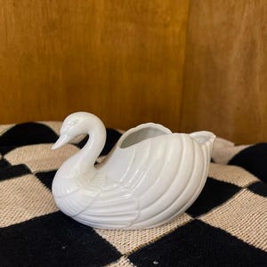 Small White Ceramic Swan