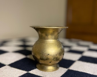 1970s Small Brass Vase